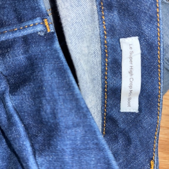 FRAME  Le Super High Waist Raw Hem Crop Mini Bootcut Jeans - Picture 7 of 7